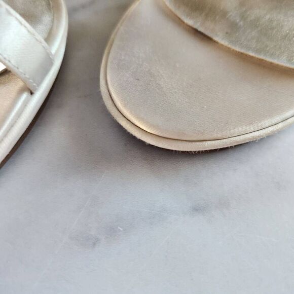 Michaelangelo womens size 8.5 Tessa white rhinestone sparkle open toe high heels - Picture 3 of 7